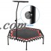 50” Trampoline with Adjustable Handrail, Safe Elastic Band Rebounder Mini~Trampoline Fitness Trainer for Kids or Adults   